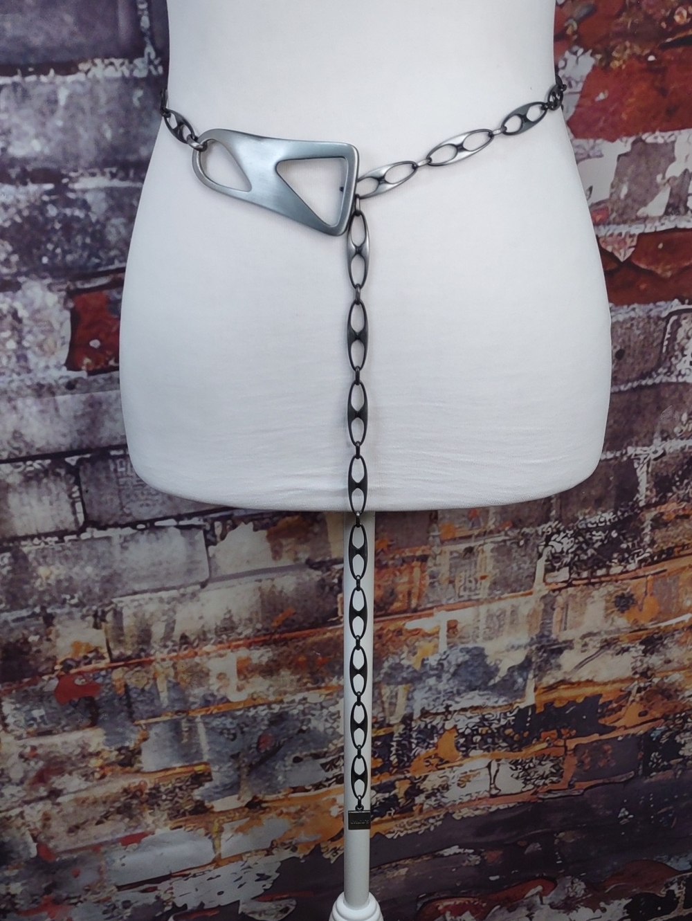 Chico's Chain Link Belt with Geometric Buckle
